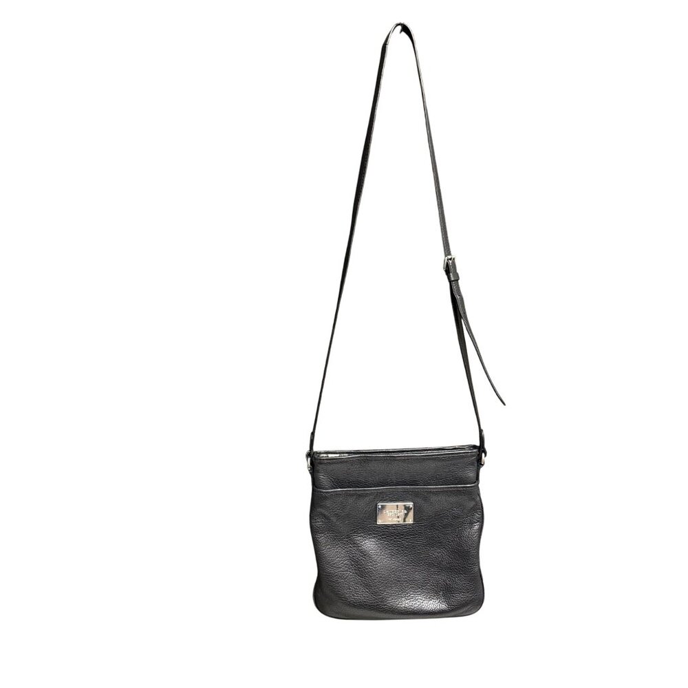 Polo Ralph Lauren Pebbled Faux Leather Crossbody Shoulder Bag Women's Black